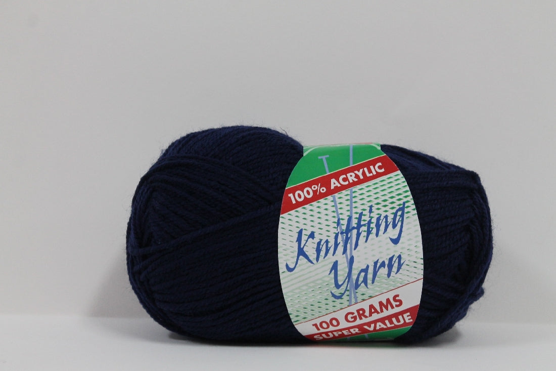 Knitting Yarn 8ply 100g Navy Blue