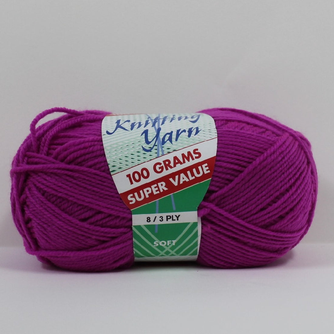 Knitting Yarn 8ply 100g Fuschia