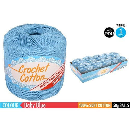 Crochet Cotton 50g Baby Blue
