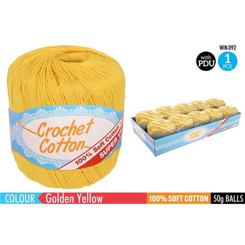 Crochet Cotton Golden Yellow