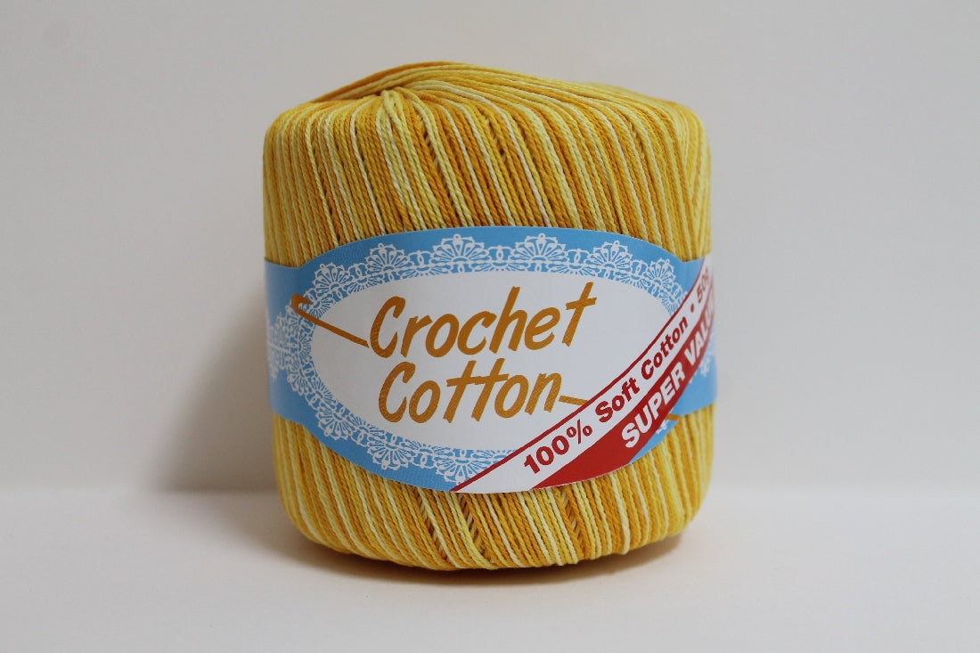 Crochet Cotton 50g Multi Gold Yellow
