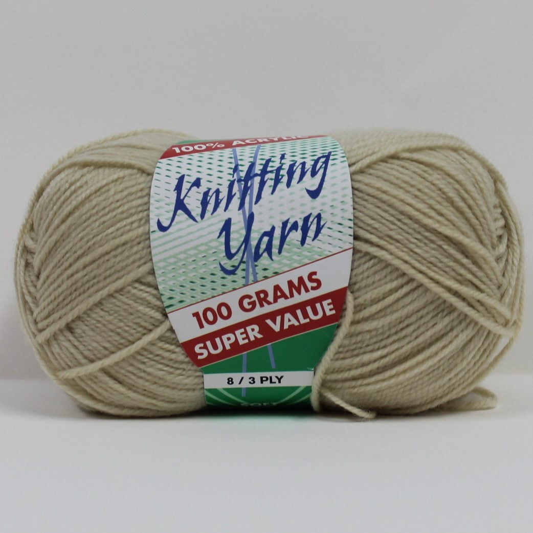 Knitting Yarn 8ply 100g Beige