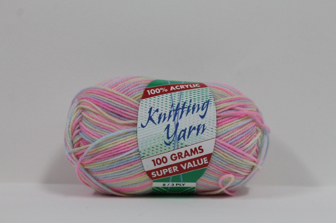 Knitting Yarn Multi 8ply 100g Baby