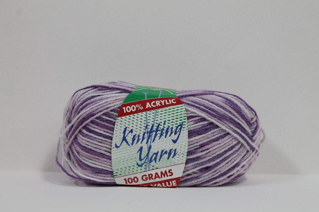 Knitting Yarn 8ply 100g Lavender Mix
