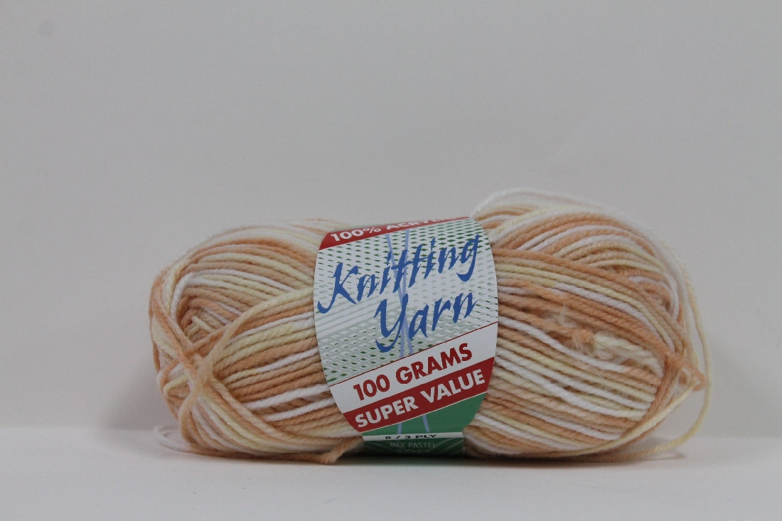 Knitting Yarn 8ply 100g Beige Mix