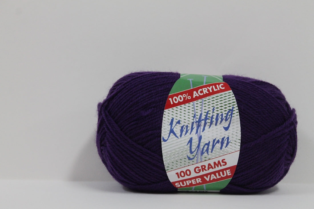 Knitting Yarn 8ply 100g Deep Purple