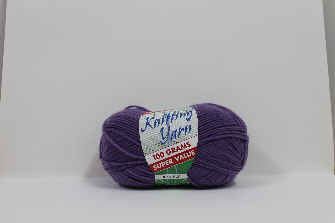 Knitting Yarn 8ply 100g Violet