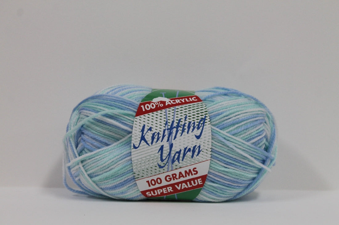 Knitting Yarn 8ply 100g Green Blue