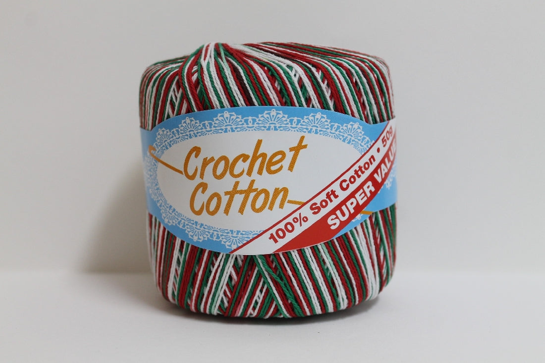 Crochet Cotton 50g Multi Christmas