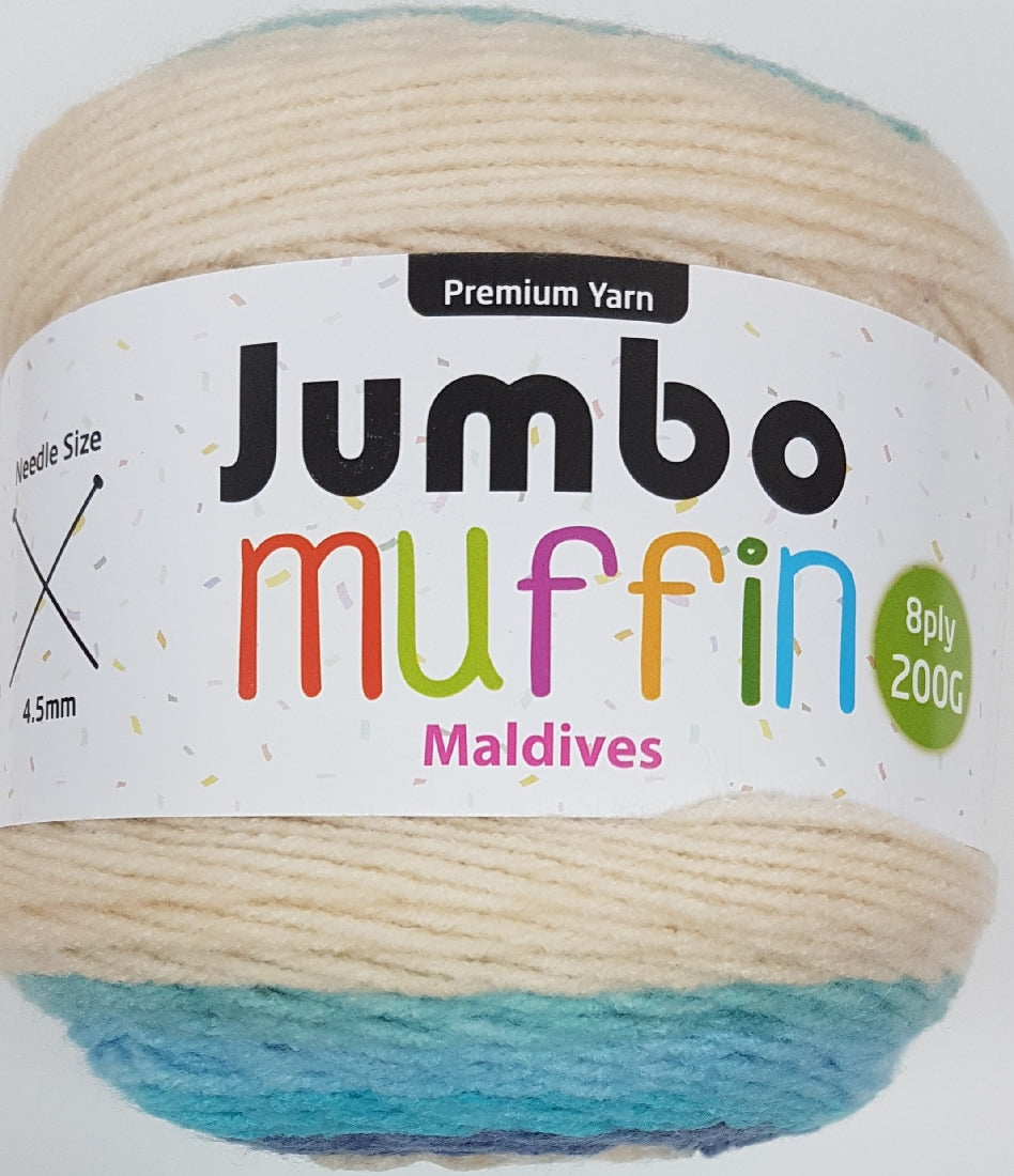Jumbo Muffin Yarn 8ply 200g Maldives
