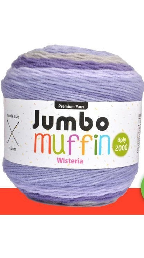 Jumbo Muffin Yarn 8ply 200g Wisteria