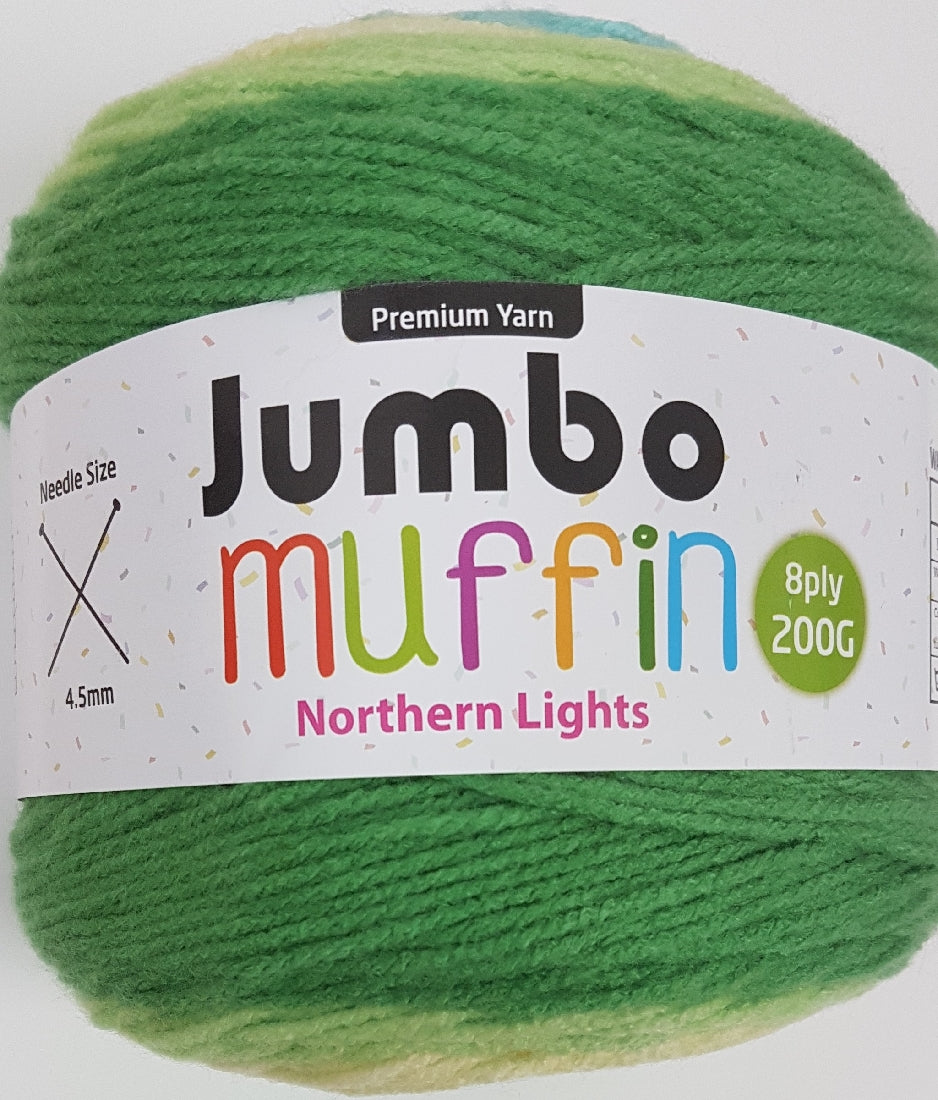 Jumbo Muffin Yarn 8ply 200g Northern Lights
