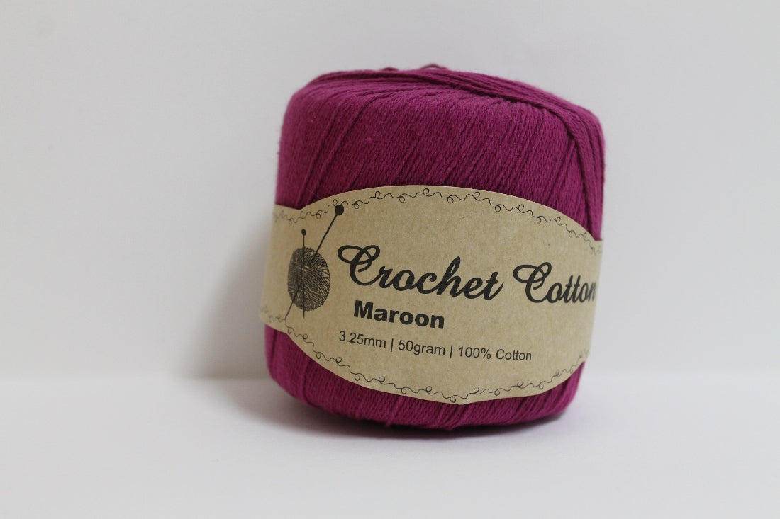 Kk Crochet Cotton 50g Maroon