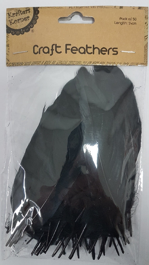 Craft 14cm Black Feathers/50