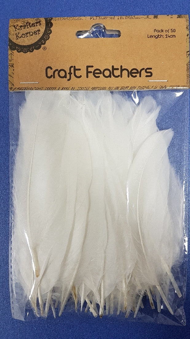 Craft 14cm White Feathers/50