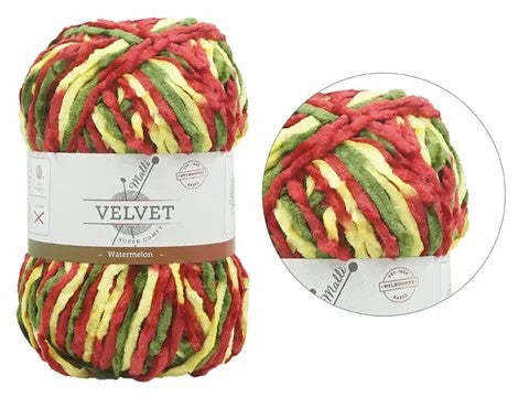 SUPER COMFY VELVET MIX YARN 100g WATERMELON