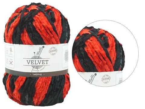 SUPER COMFY VELVET MIX YARN 100g LADYBUG