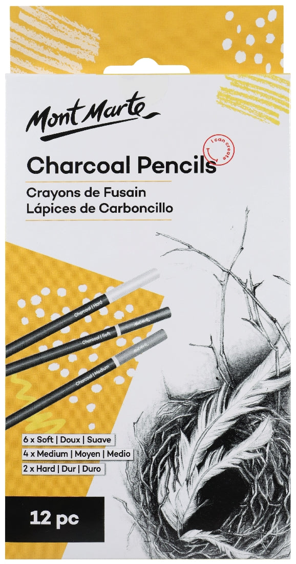 M.M. Charcoal Pencils 12pce
