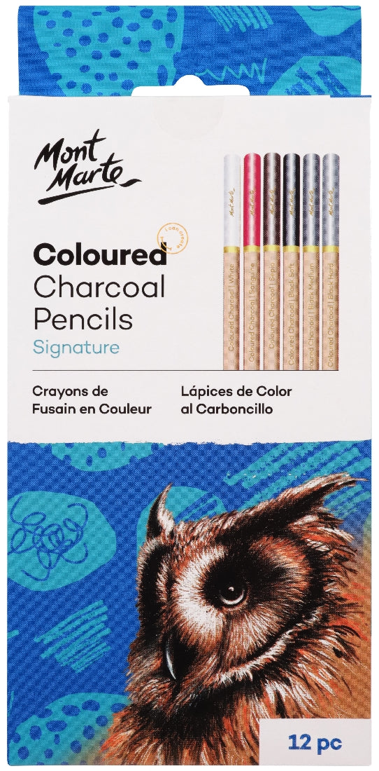 M.M. Coloured Charcoal Pencils 12pce