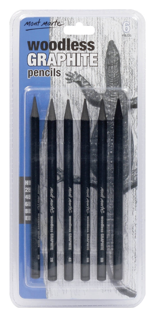 M.M. Woodless Graphite Pencils 6pce