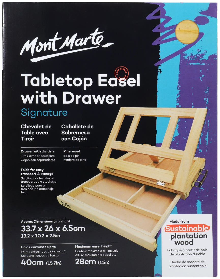 M.M. Table Easel W/drawer - Pine