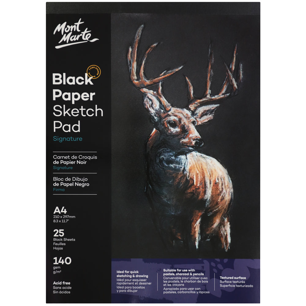 M.M. Black Paper Sketch Pad 25 Sheet 140gsm