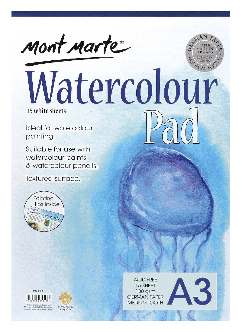 M.M. Watercolour Pad German Paper 180gsm 15sht