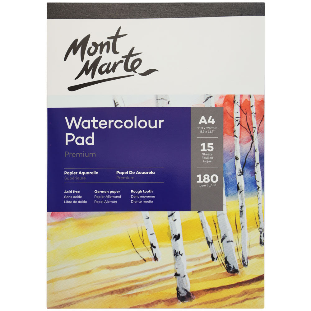 M.M. Watercolour Pad German Paper 180gsm 15sht