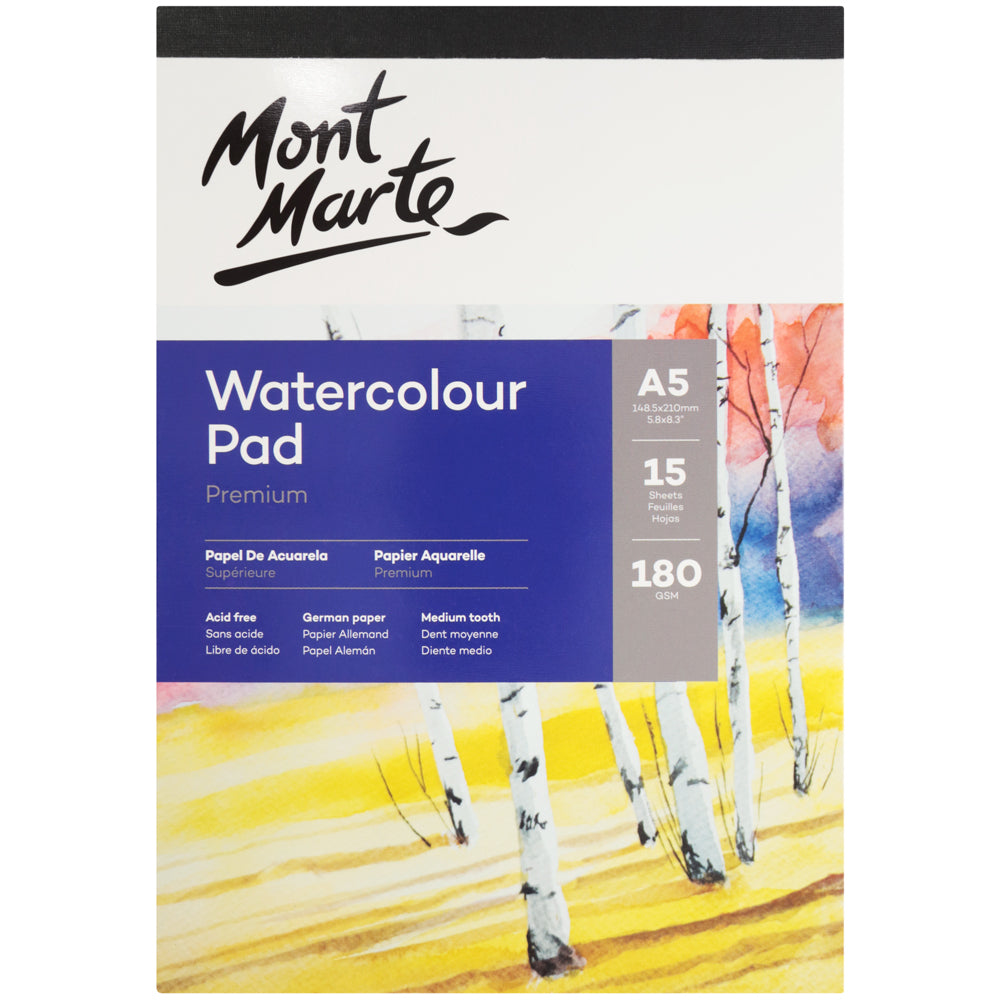 M.M. Watercolour Pad German Paper 180gsm 15sht
