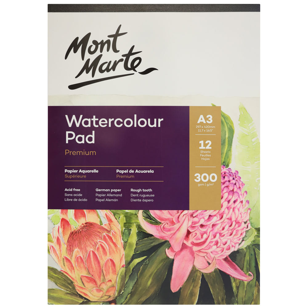 M.M. Watercolour Pad German Paper 300gsm 12sht
