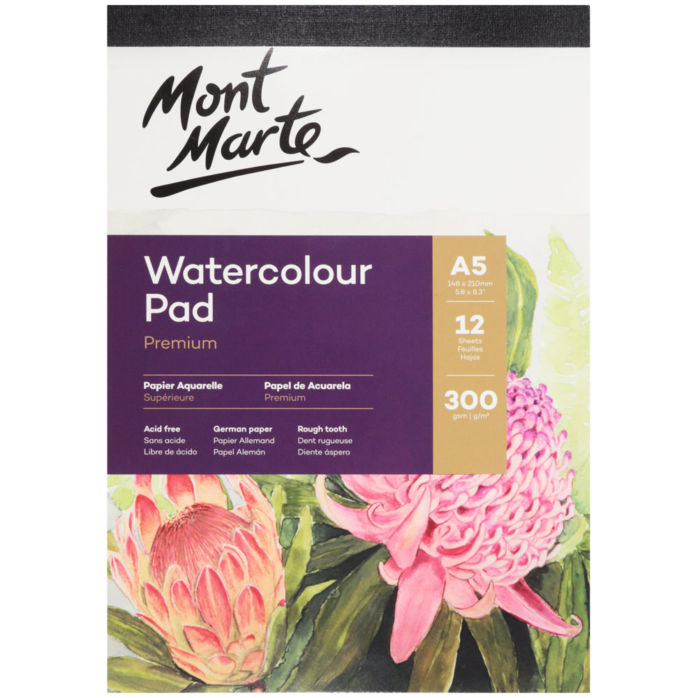 M.M. Watercolour Pad German Paper 300gsm 12sht