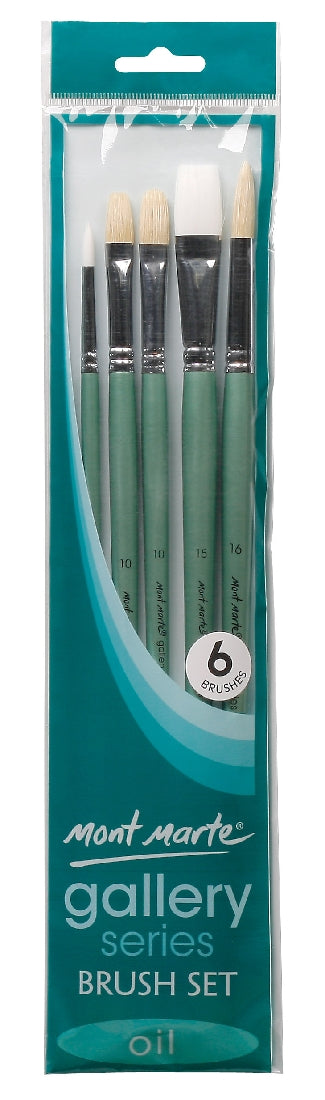 M.M. Gallery Series Brush Set Oils 6pce 2