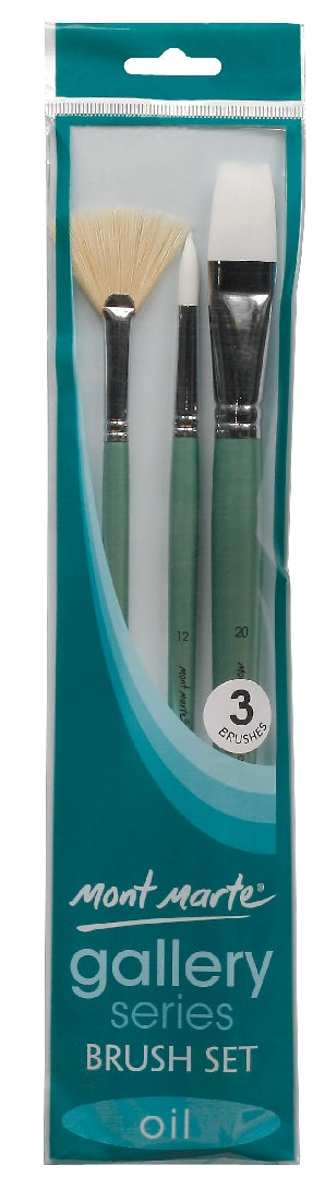 M.M. Gallery Series Brush Set Oils 3pce