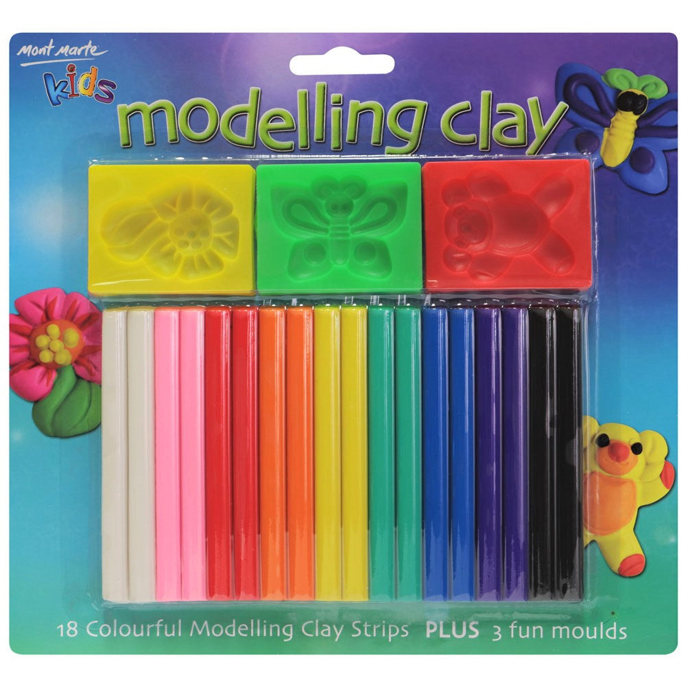M.M. Kids Colour Modelling Clay Set W/moulds 21pce