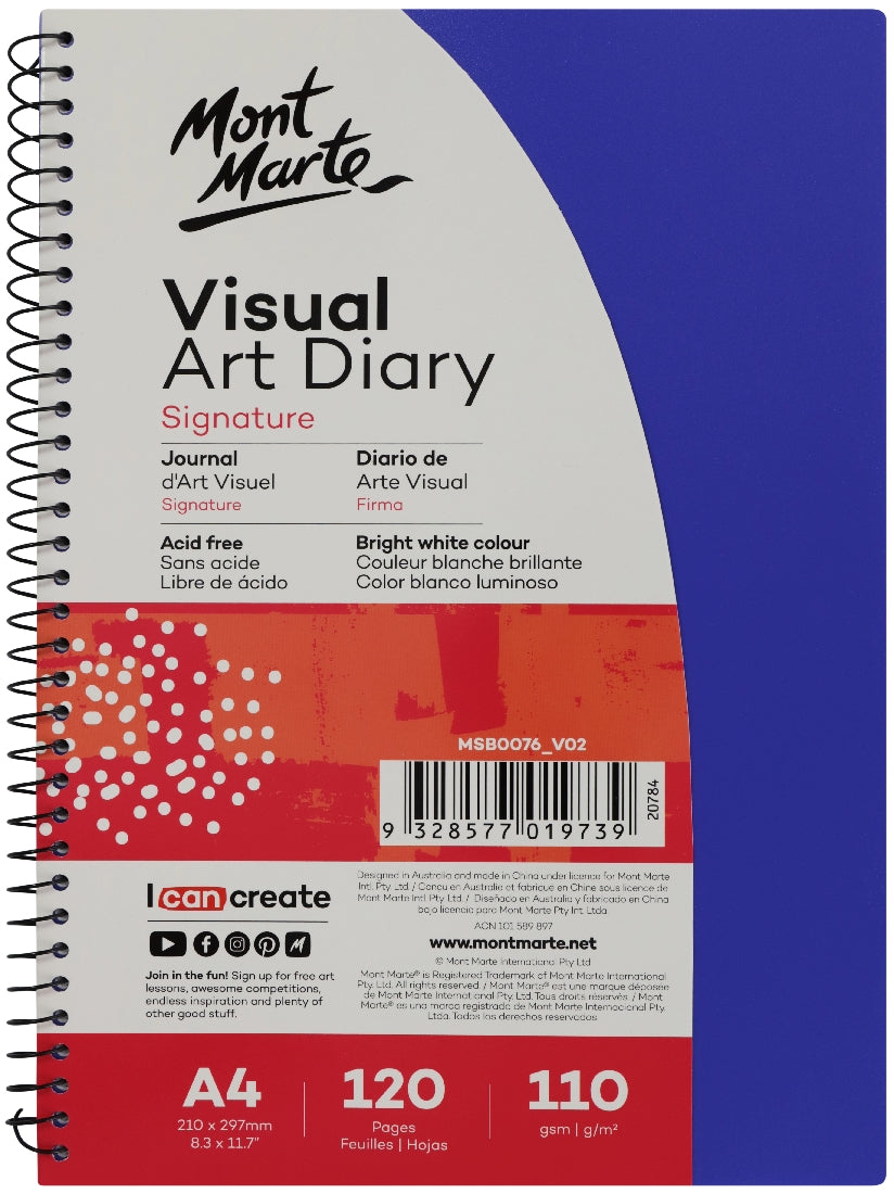 M.M. Visual Art Diary Pp Coloured Cover