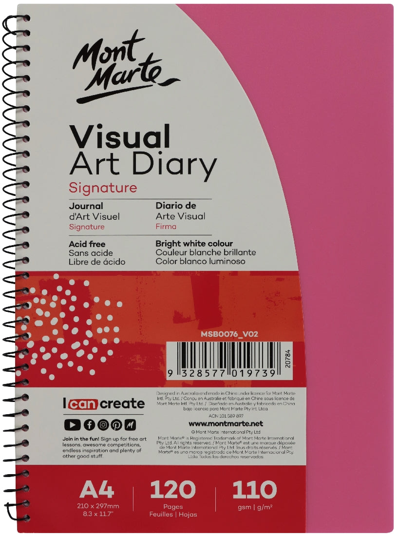 M.M. Visual Art Diary Pp Coloured Cover