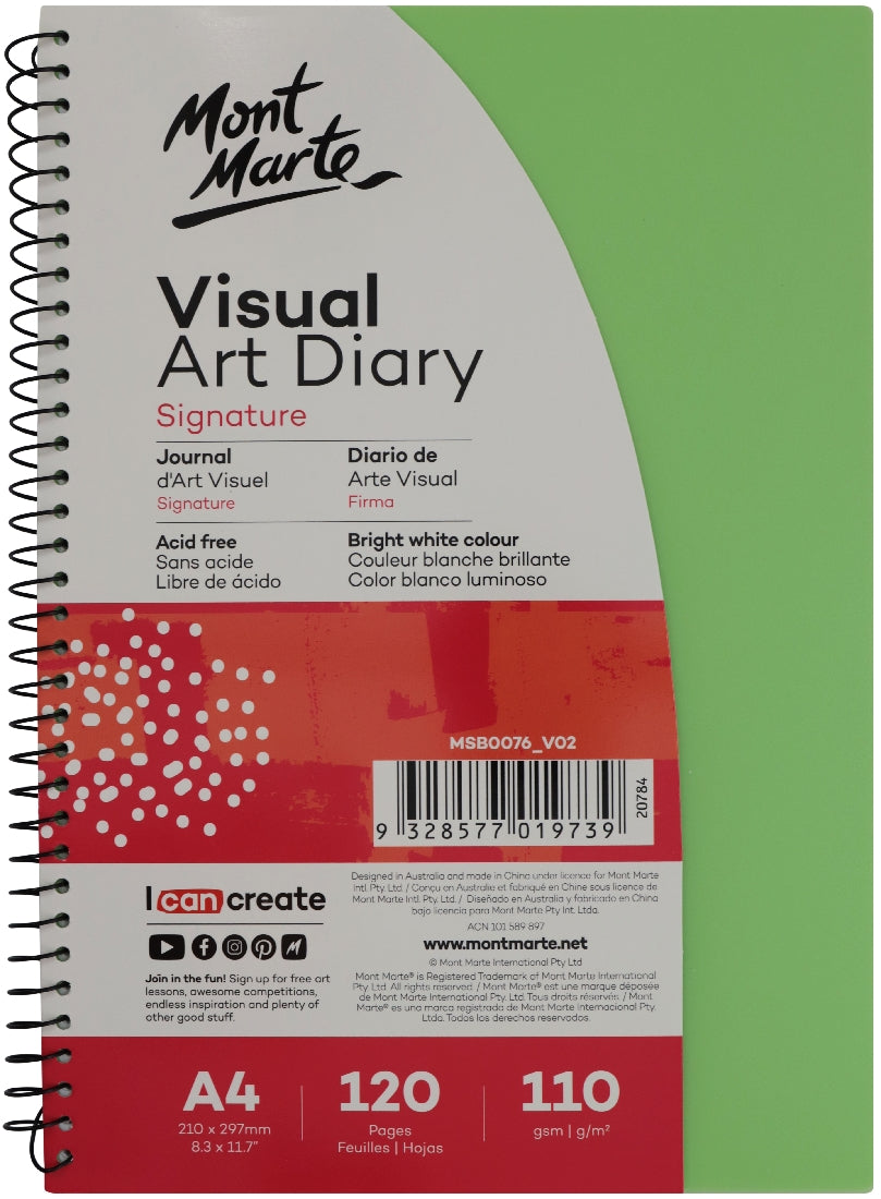 M.M. Visual Art Diary Pp Coloured Cover