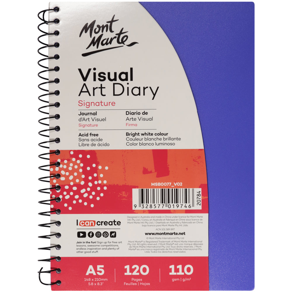 M.M. Visual Art Diary Pp Coloured Cover