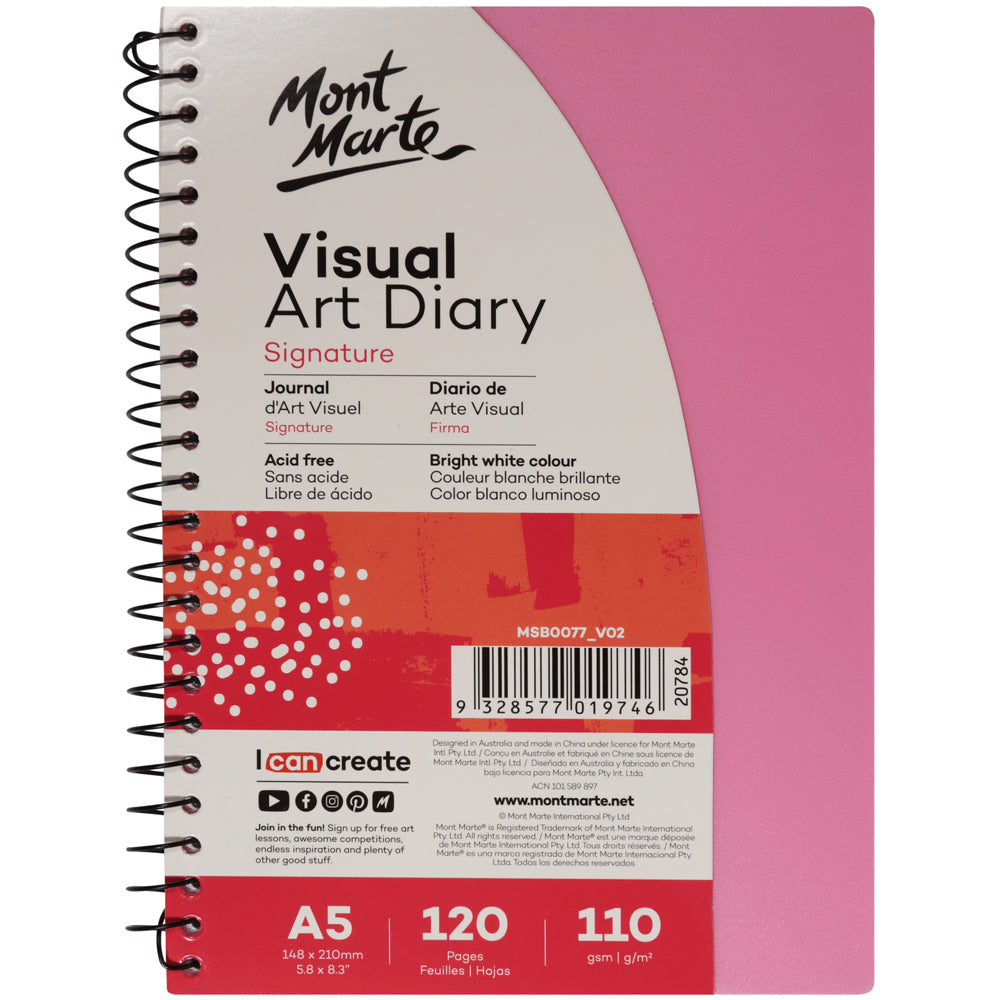 M.M. Visual Art Diary Pp Coloured Cover