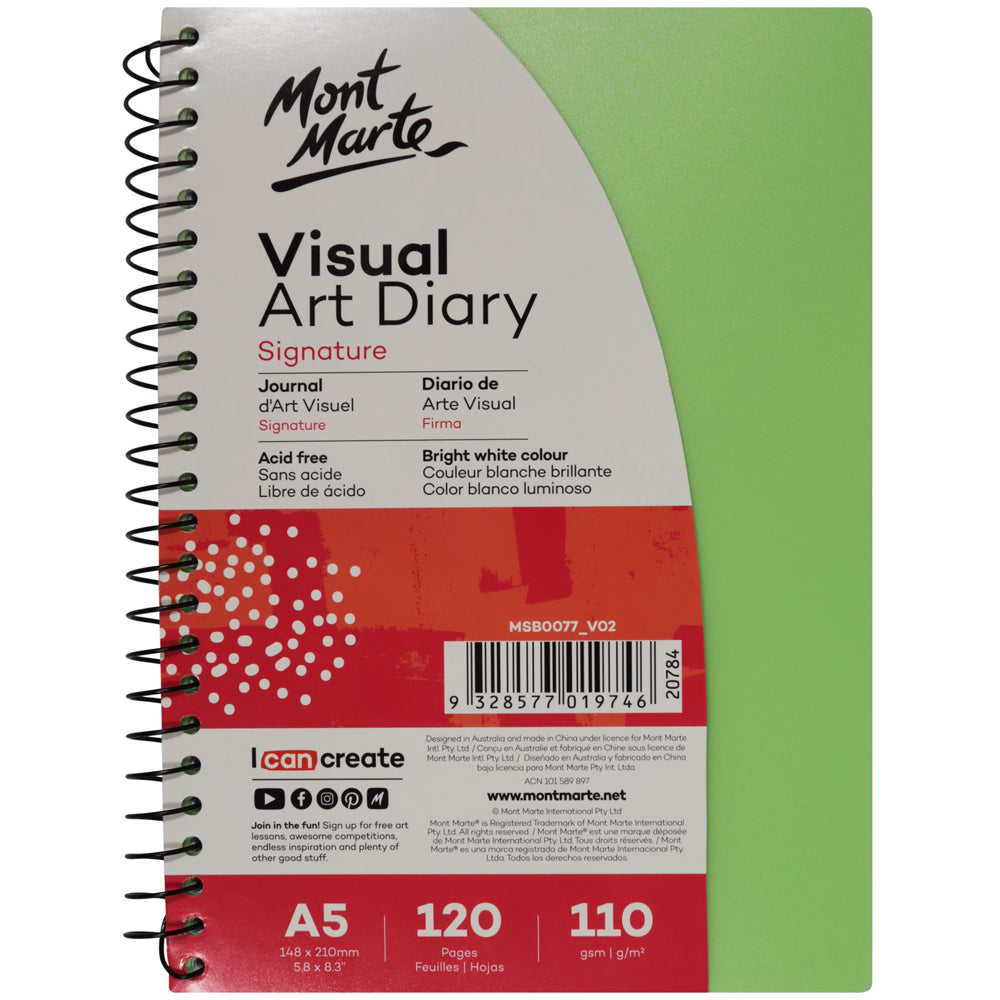 M.M. Visual Art Diary Pp Coloured Cover