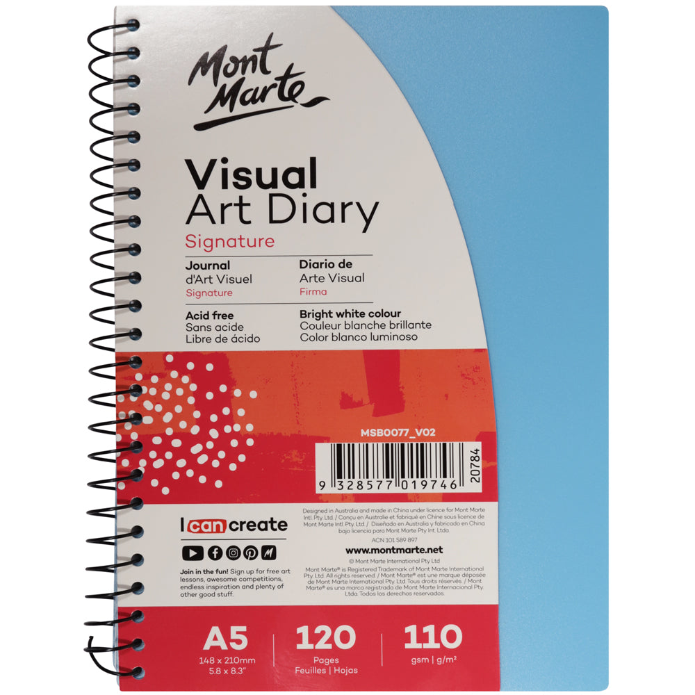 M.M. Visual Art Diary Pp Coloured Cover