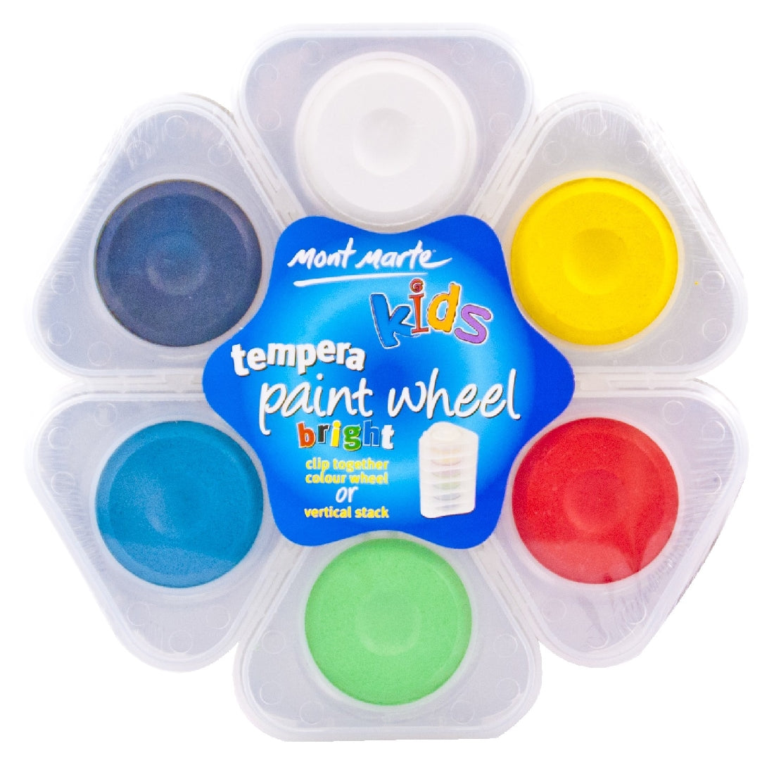M.M. Kids Tempera Paint Wheel 6pce - Bright