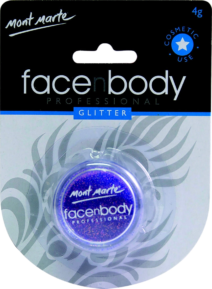 M.M. Face N Body Glitter 4g Irridescent Purple