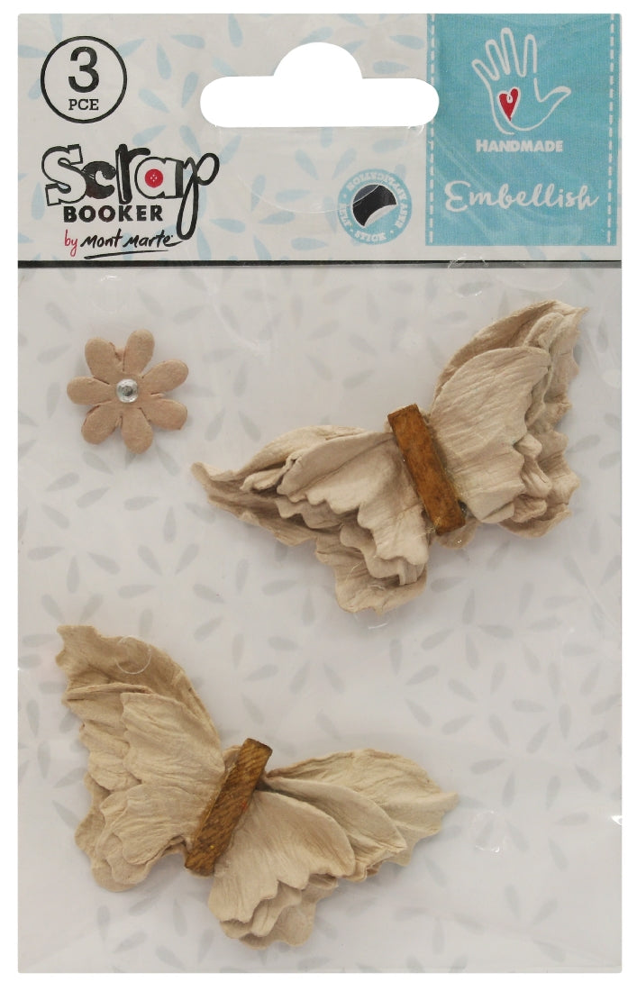 M.M. Embellish - Beaded Butterflies Mink 3pce