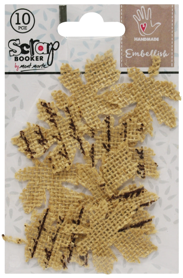 M.M. Embellish - Burlap Maple Leaves 10pces