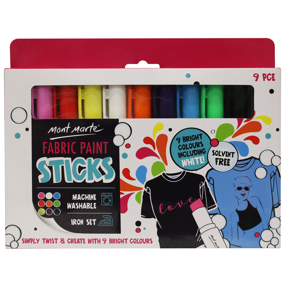M.M. Fabric Paint Sticks 9pce