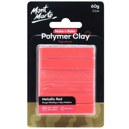 M.M. Polymer Clay 60g Metallic Red