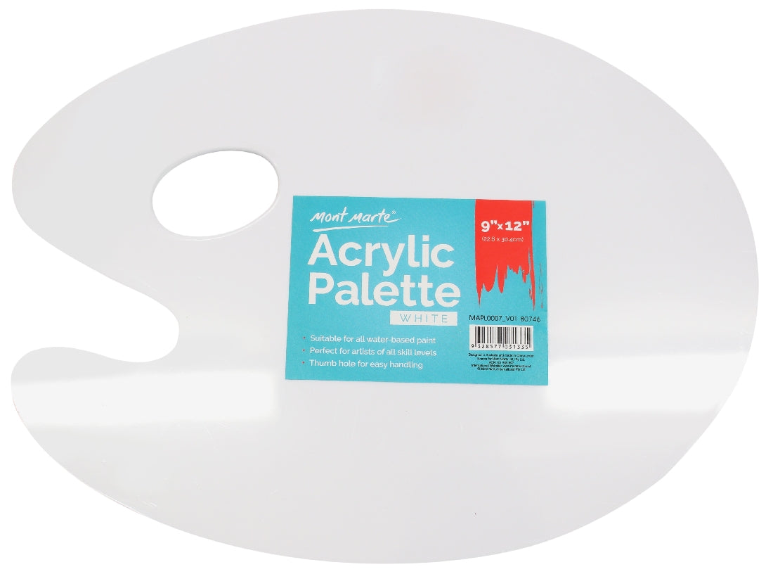 M.M. White Acrylic Palette 9x12in