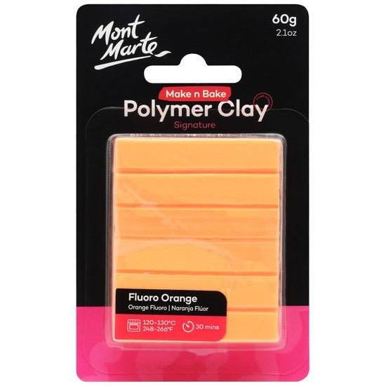 M.M. Polymer Clay 60g Fluoro Orange