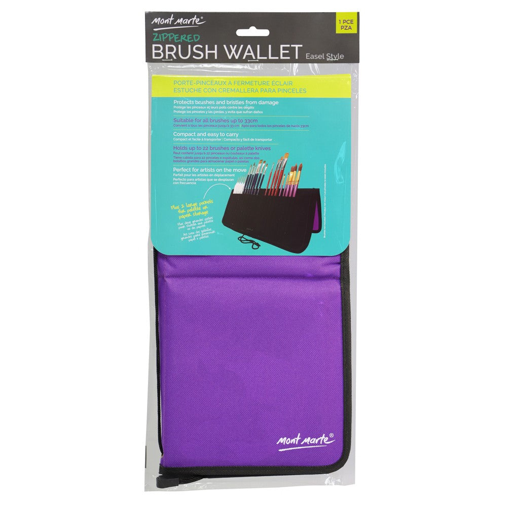 M.M. Zippered Brush Wallet With 22 Slots